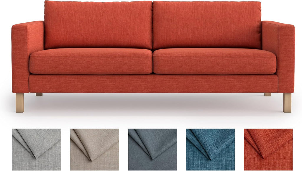 MASTERS OF COVERS SLIPCOVER ONLY! Karlstad Replacment Slipcover Snug Fit Karlstad 3 Seat (Not 2 Seat) Sofa Cover Slipcover for The IKEA Karlstad Three Seat -Orange
