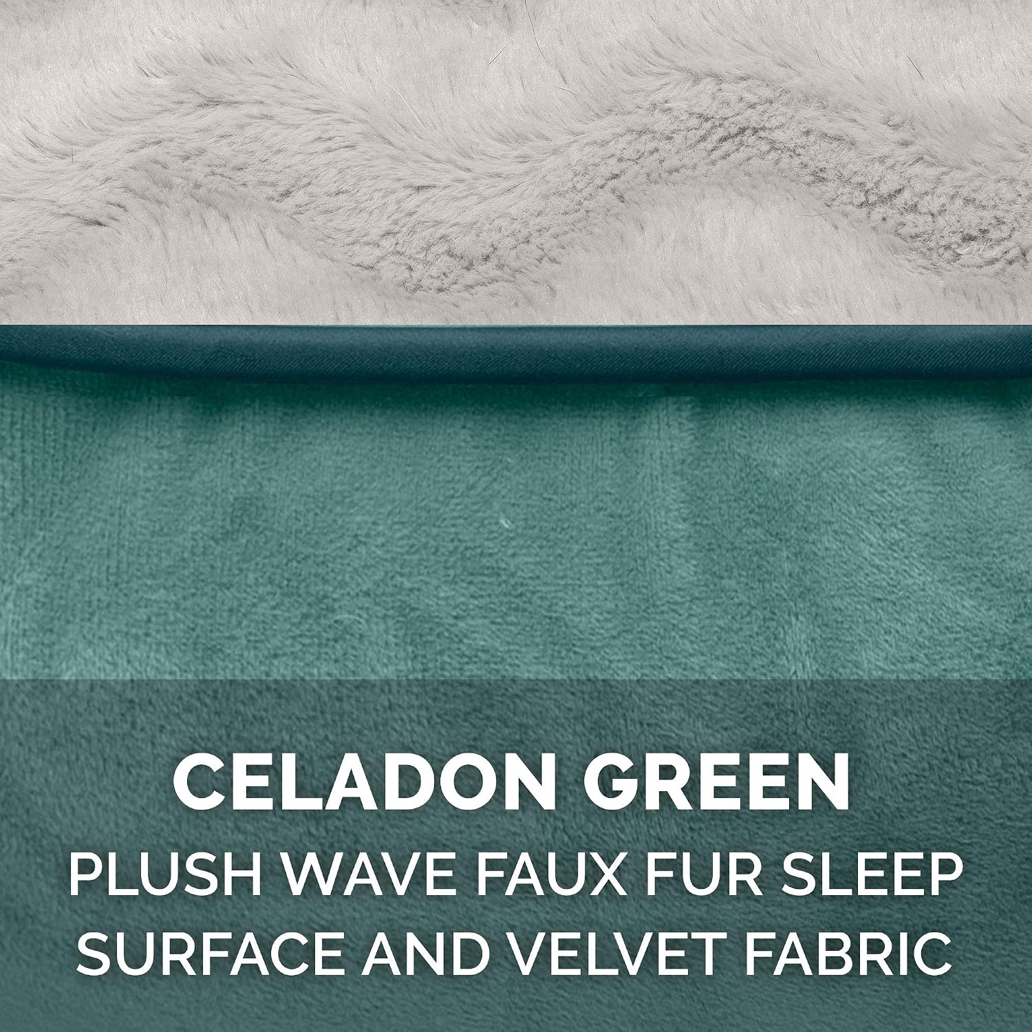 Furhaven Orthopedic Dog Bed for Large Dogs w/ Removable Bolsters & Washable Cover, For Dogs Up to 125 lbs - Plush & Velvet Waves Perfect Comfort Sofa - Celadon Green, Jumbo Plus/XXL
