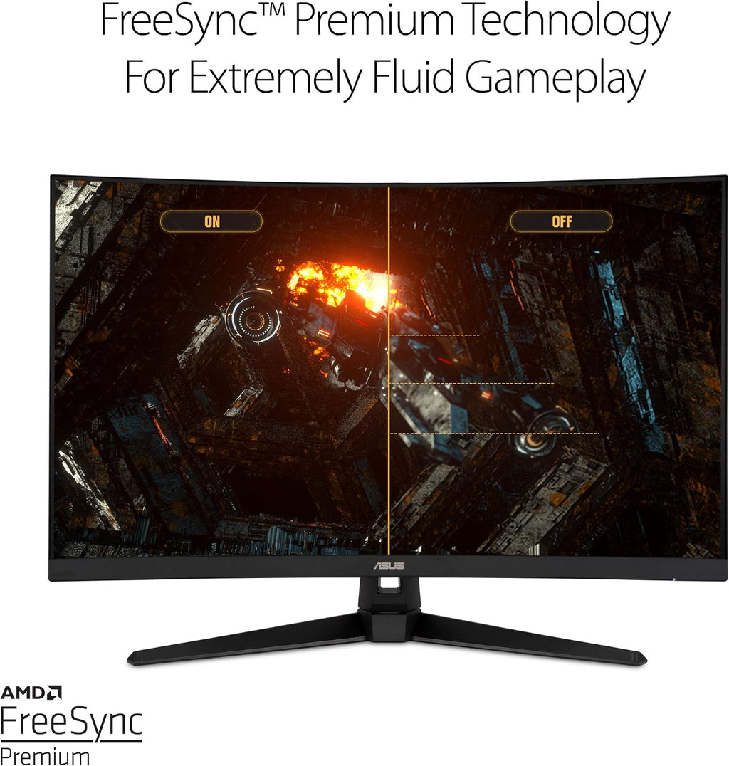 ASUS TUF Gaming 32' 1440P HDR Curved Monitor (VG32VQ1B) - QHD (2560 x 1440), 165Hz (Supports 144Hz) & TUF Gaming 1000W Gold, ATX 3.0 Compatible Fully Modular Power Supply
