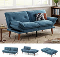 LINSY HOME Futon Sofa Bed, 70' Chenille Futon Couch with Adjustable Backrest Armrest, 3 in 1 Convertible Comfy Loveseat Sleeper Sofa Bed for Small Spaces Dorm Room Apartment Home Office, Blue