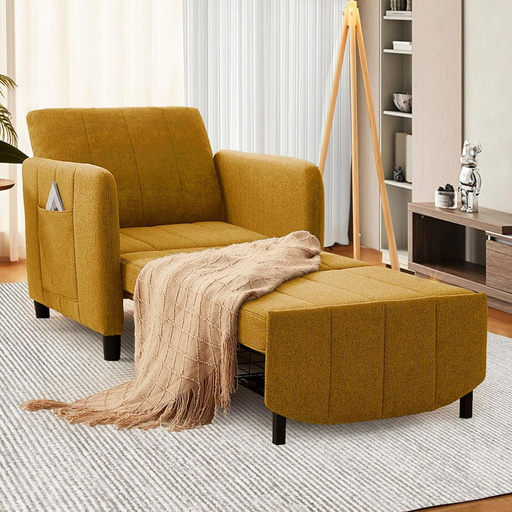 ZZW Sleeper Chair 84' Extra Long Convertible Chair Bed Upgraded 3-in-1 to 4-in-1 Pull Out Chair & Single Sofa Bed for Adult Sleeping Chairs for Living Room & Small Space