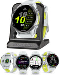 Garmin Forerunner 970 Premium Triathlon GPS Smartwatch, Titanium | Bright AMOLED Display, Built-in Mapping, Training Readiness with Signature Series Modern Power Stand Bundle