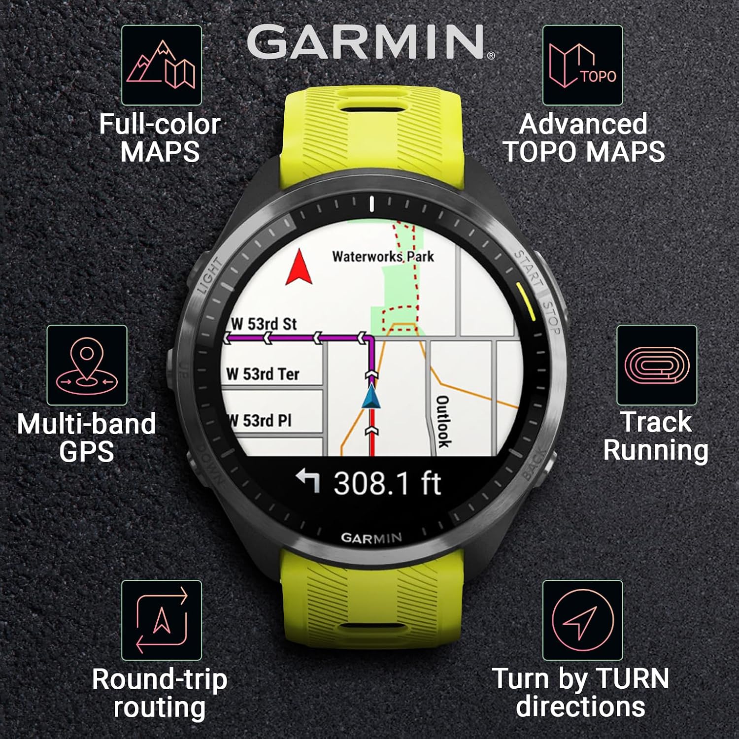 Garmin Forerunner 965 - Lightweight Titanium 47 mm: AMOLED Display | Up to 23 Days Battery LIF | Triathlon & Running, Multisport High-Performance Multi-Band GPS Smart Watch & Gift Bundle