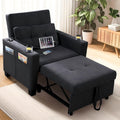FLEXISPOT XCT2 Sleeper Chair Bed with USB Ports & Cup Holders, 3-in-1 Convertible Sofa Bed for Living Room, Pull-Out Sofa Chair with Pillows, Adjustable Backrest, Small Space Furniture (Black)