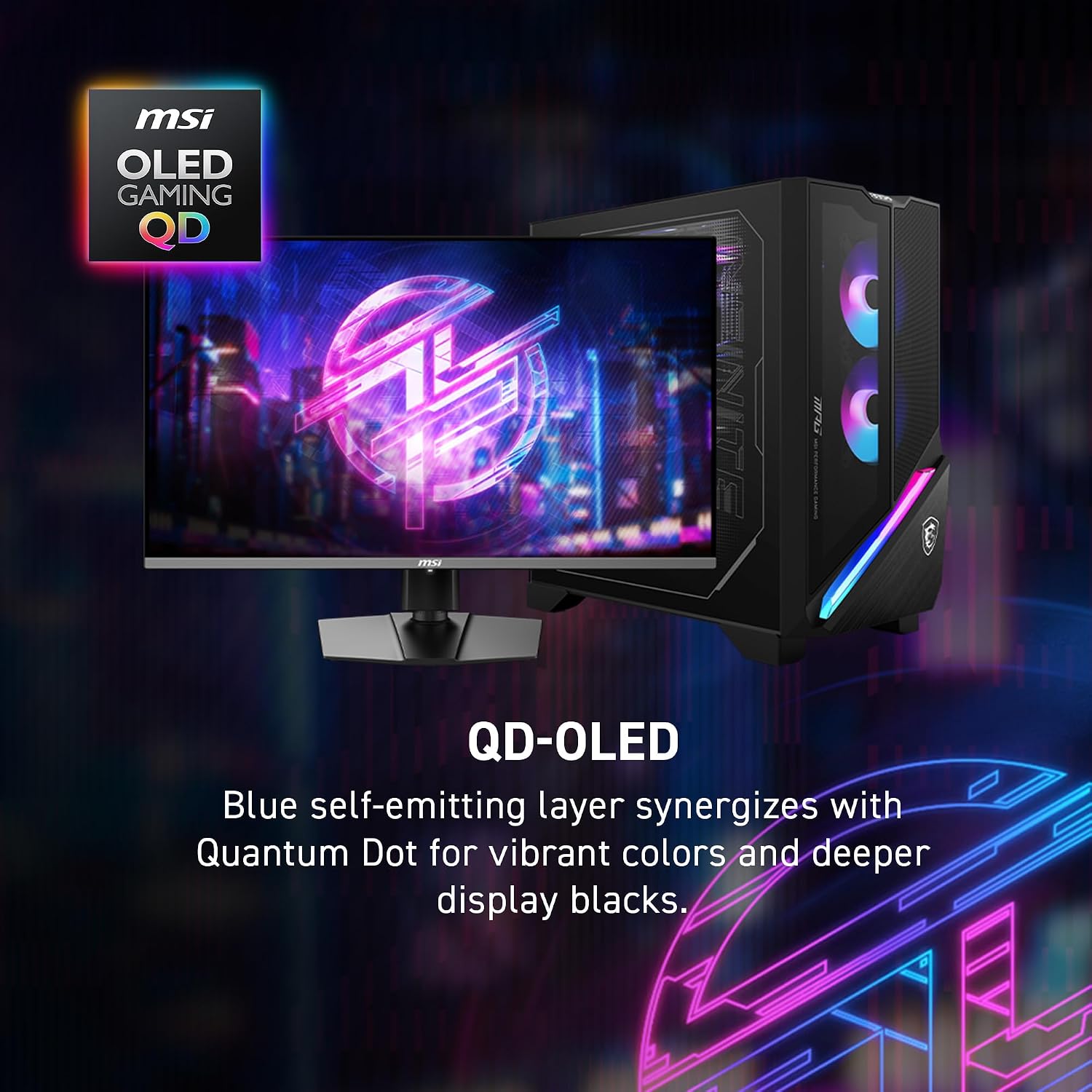 MSI MPG 272URX QD-OLED 27-inch 3840 x 2160 (UHD) Computer Monitor, 240Hz, Adaptive-Synch, HDMI, DP Port, VESA Mountable, Tilt, Speaker, 0.03ms, Black (Renewed)