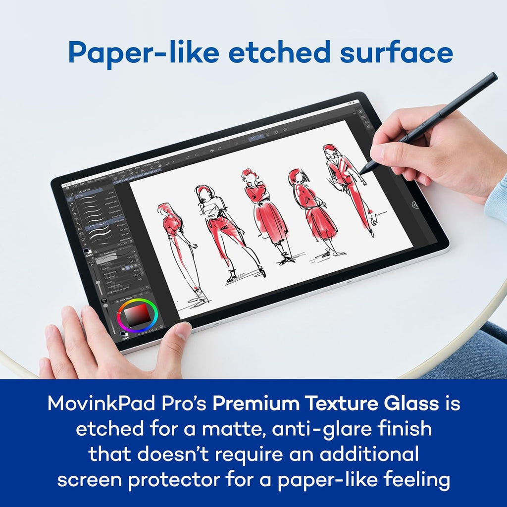 Wacom MovinkPad Pro 14, Android Mobile Drawing Tablet, 14' OLED No Computer Needed, Battery-Free Slim Pro Pen 3, 12GB RAM/256GB Storage, Anti-Glare Matte Screen, All-In-One Portable Digital Art Tablet