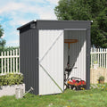 OC Orange-Casual 5 x 3 FT Outdoor Storage Shed, Metal Garden Tool Shed, Outside Sheds & Outdoor Storage Galvanized Steel w/Lockable Door for Backyard, Patio, Lawn, Black