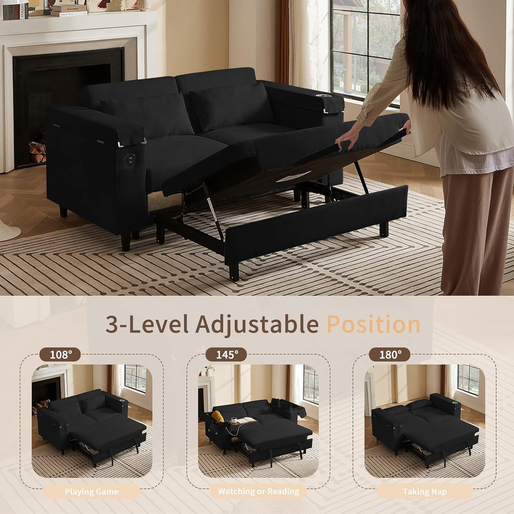 Auvsoce 66.4' Loveseat Sofa, Modern Couches for Living Room,Corduroy Recliner, Dual armrest Storage Space, Integrated Spring Cushion, Solid Wood Frame, Built-in USB Charging Port (Beige)