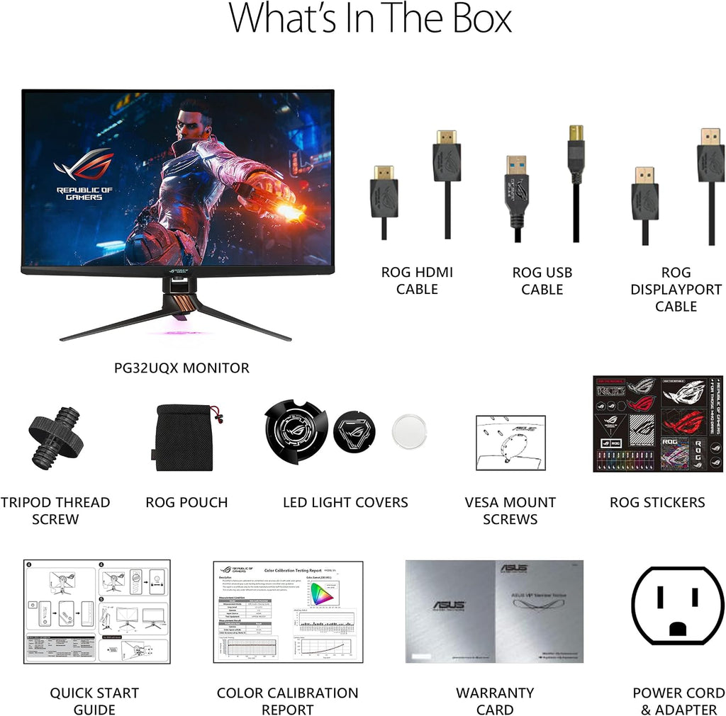 ASUS ROG Swift 32 inches 4K HDR 144Hz DSC Gaming Monitor (PG32UQX) (Renewed)