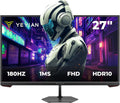 YEYIAN 27' Gaming Monitor 1080p FHD, 180Hz Fast IPS, 1ms Response, 97% sRGB, HDR10, FreeSync & G‑Sync Compatible, Ultra‑Slim Bezel, HDMI 2.0 + DP 1.4, 178° Wide View, Tilt Adjustable