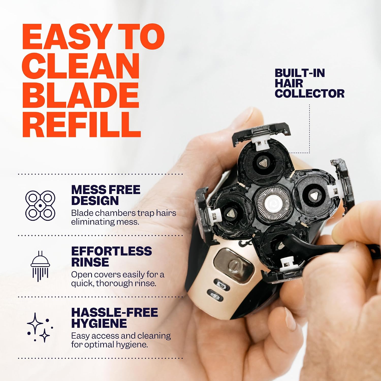 Freebird FlexSeries™ Shaver and Blade - Fast, Smooth, Water-Resistant Electric Head Shaver with 5 Flexible Blades, USB Rechargeable, Ideal for Bald Men and Women