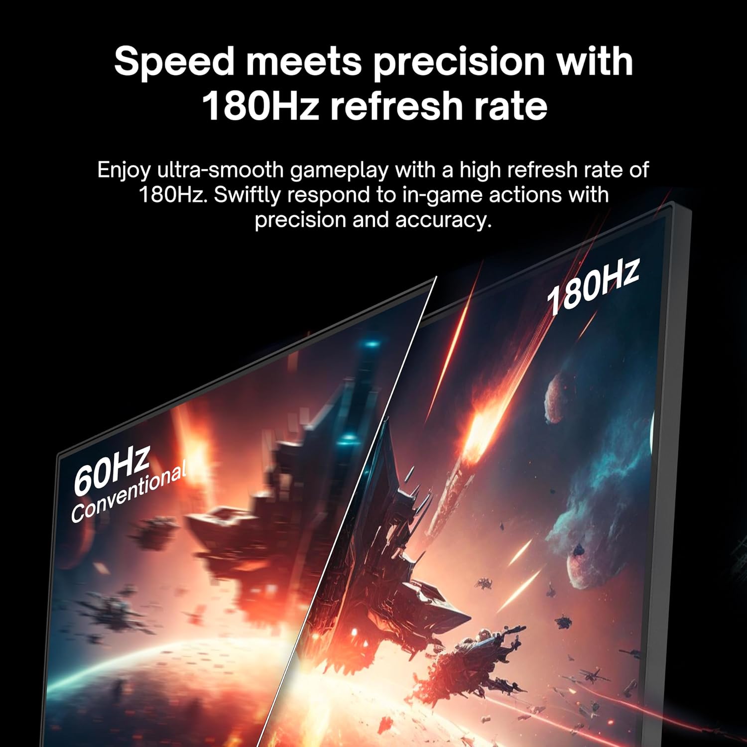 Pixio PX278 Wave 27 inch 180Hz Refresh Rate FHD 1440p Resolution Fast IPS Panel 1ms GTG Response Time Gaming Monitor and PS1S Wave Black Single Monitor Arm - Fits up to 32 inches and 19.8lbs
