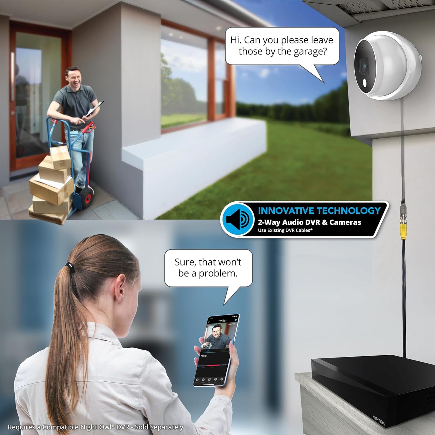 Night Owl Add On Wired 4K HD Indoor/Outdoor Deterrence Dome Cameras with 2-Way Audio (2 Pack)