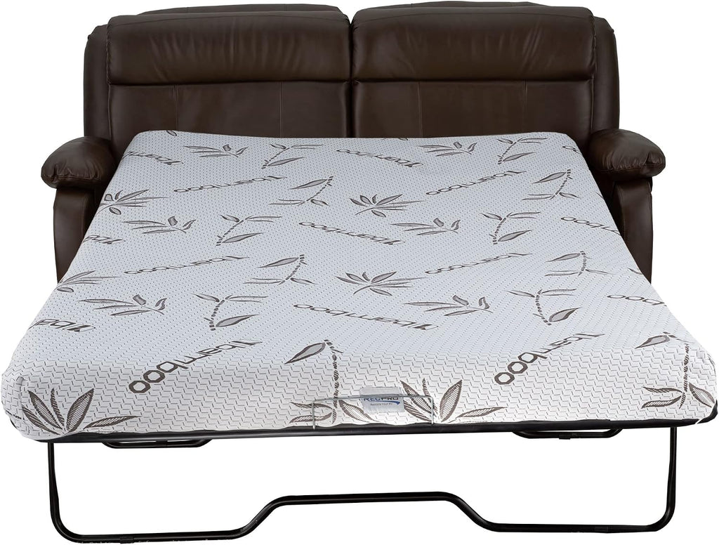 RecPro Charles Collection | 65' RV Hide A Bed Loveseat | Memory Foam Mattress | Pull Out Couch | RV Furniture | Chestnut