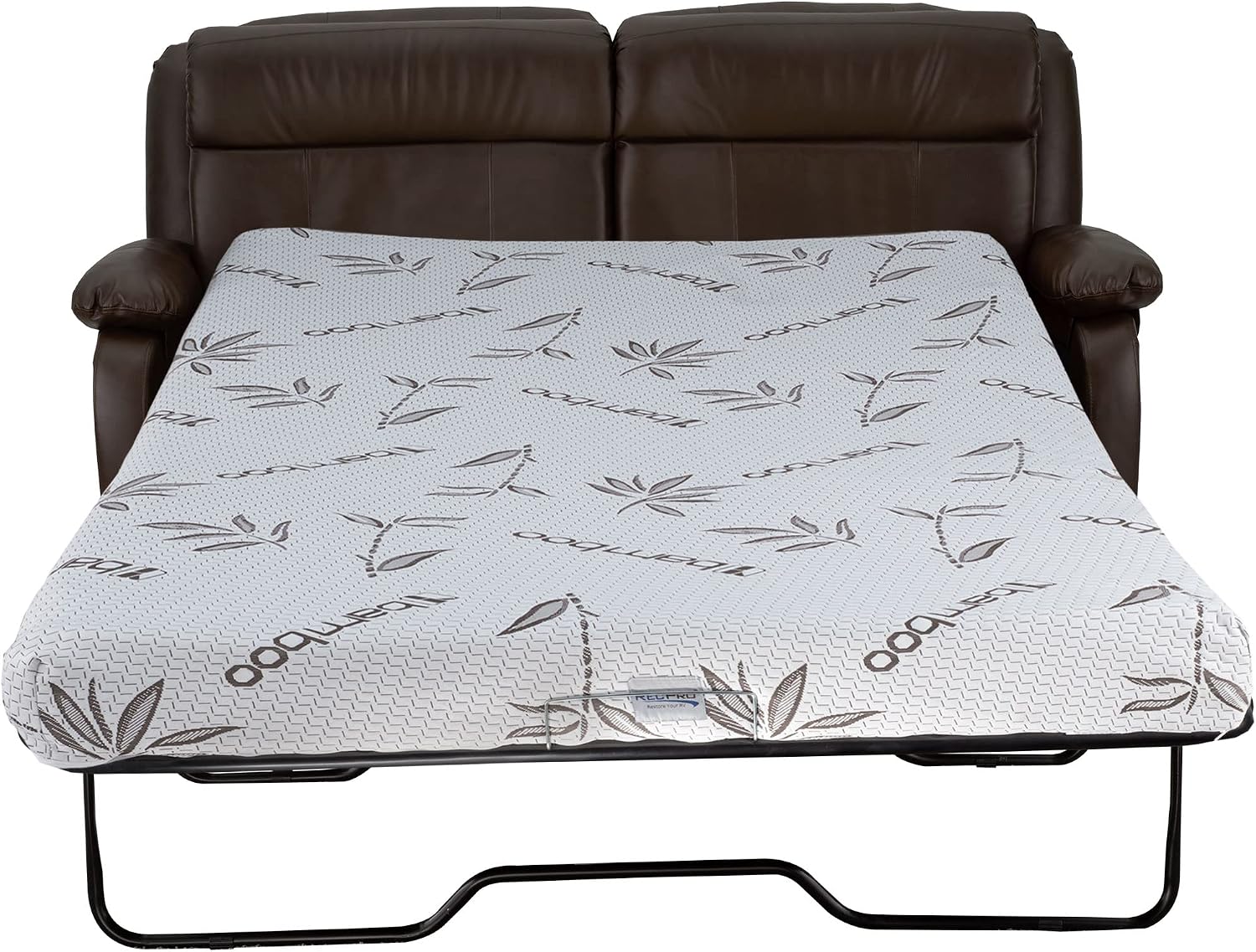 RecPro Charles Collection | 65' RV Hide A Bed Loveseat | Memory Foam Mattress | Pull Out Couch | RV Furniture | Chestnut