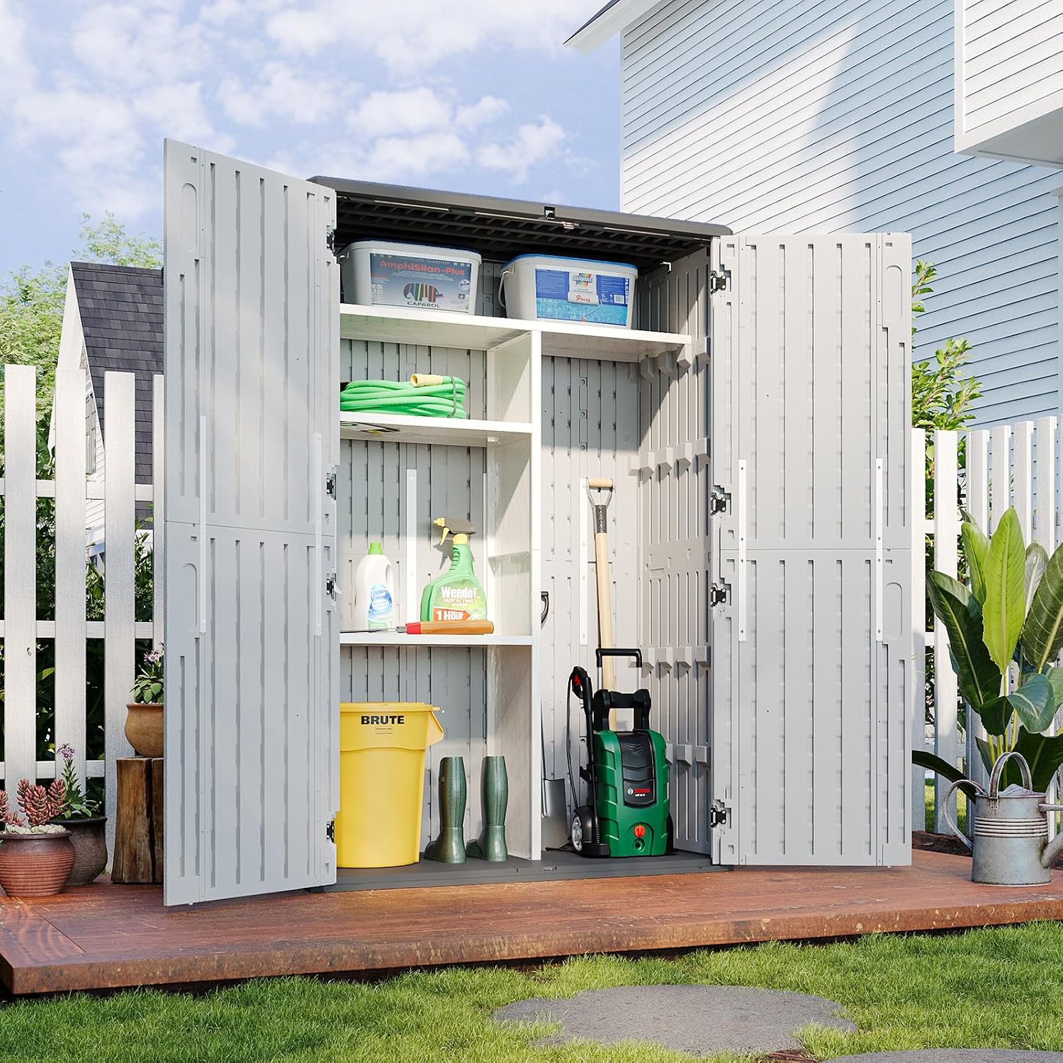 Aoxun Shelves Kit for Storage Shed(Only Shelves), Compatible with B0DCG41BJC B0FJLX4622