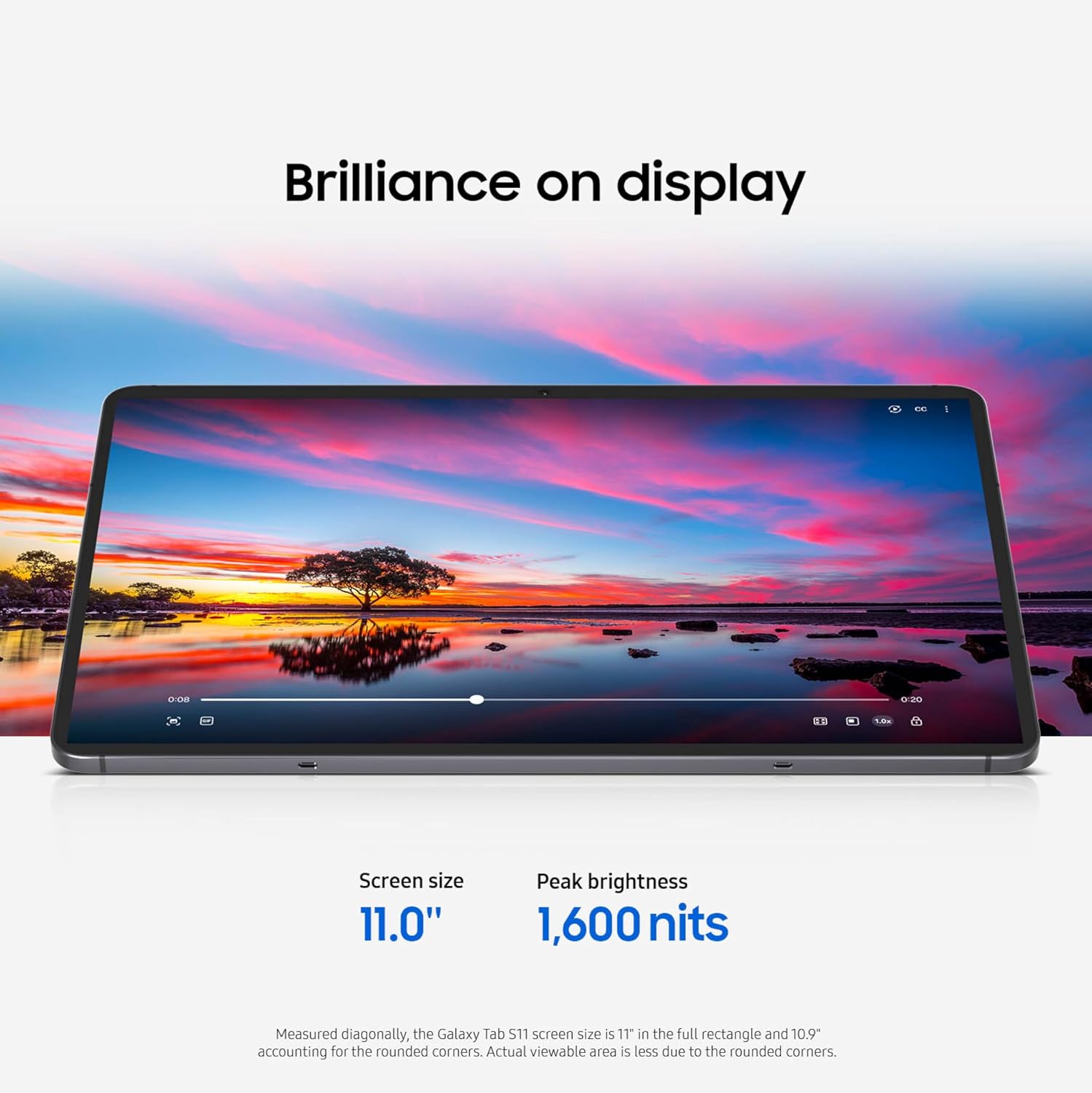 Samsung Galaxy Tab S11 256GB WiFi Android Tablet, Dynamic AMOLED 2X Display, 3nm MediaTek Processor, Galaxy AI, IP68, High Performance, Premium 11' AMOLED Screen, Slim, Portable Design, Gray