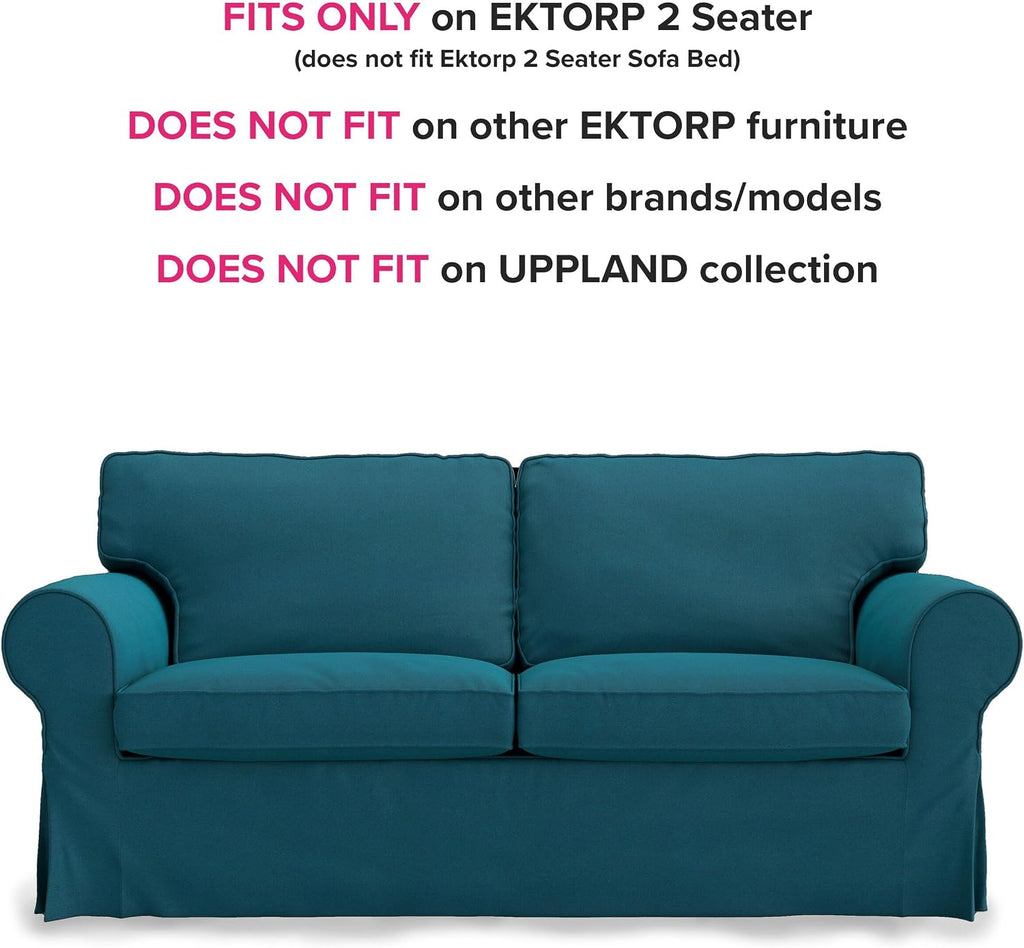 MASTERS OF COVERS Ektorp Loveseat (2 Seat) Sofa Cover Replacment Slipcover for IKEA Ektorp Two Seater Ektorp Slipcover (Dark Ocean)-NOT fit Uppland Series Sofa