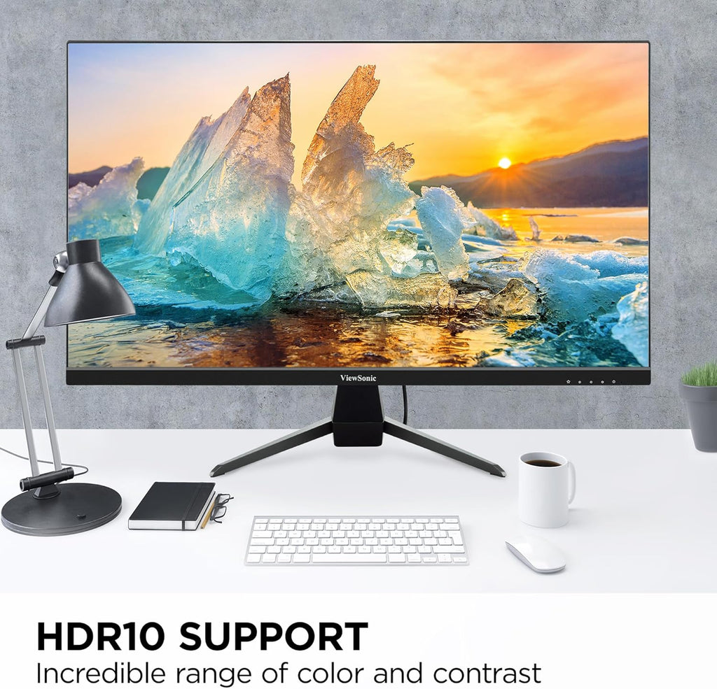 ViewSonic VX2767U-2K 27 Inch 1440p Monitor, IPS Display with 65W USB-C and HDR10 for Ultimate Home Entertainment, Eye Care Technology, Ultra-Thin Bezels, HDMI, and DisplayPort Inputs