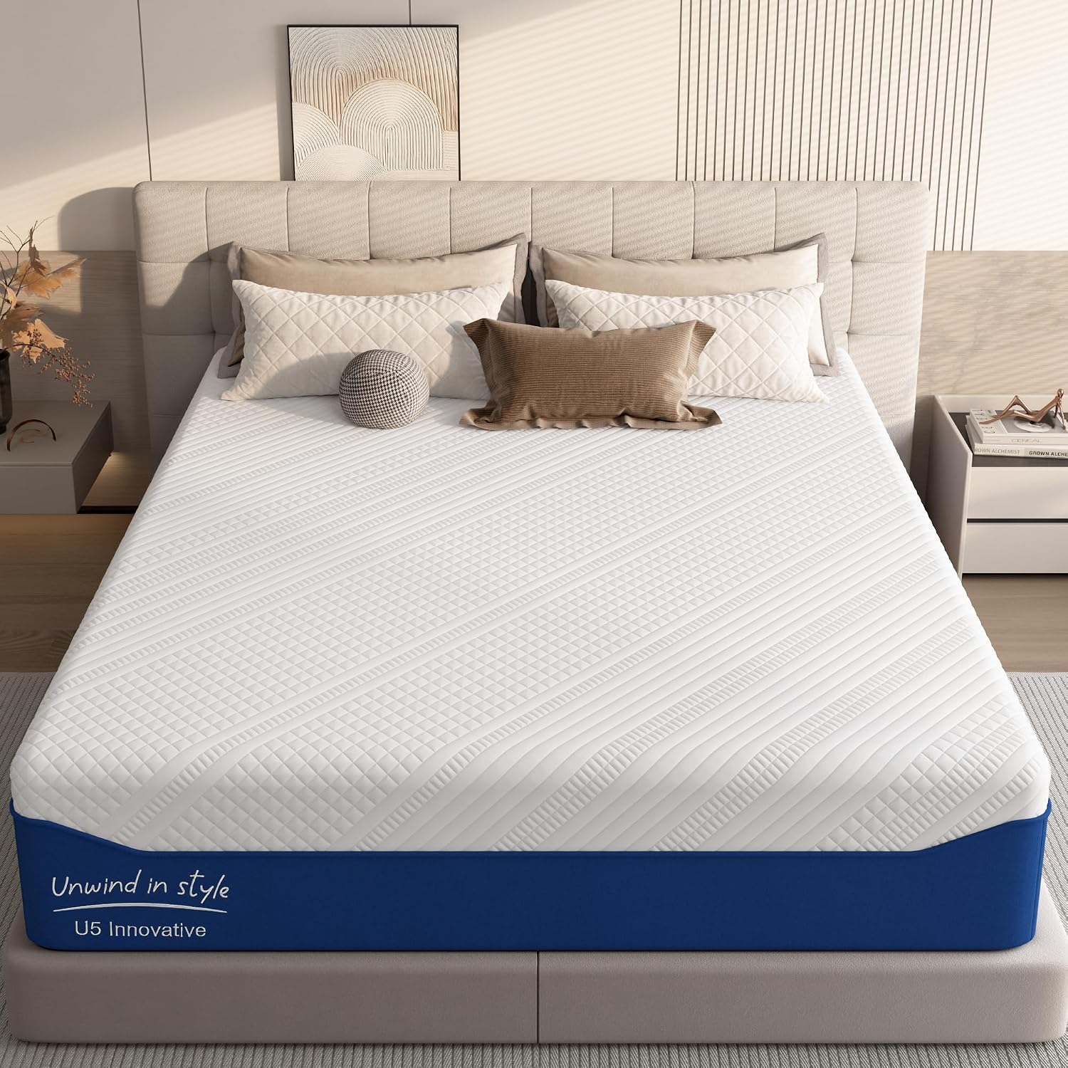 Queen Size Mattresses 12 Inch, Cooling Gel Infused Memory Foam Mattres in a Box, Used for Restless Sleepers and Deeper Rest, CertiPUR-US Certified & Fiberglass Free, Washable Cover