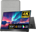 kksmart Portable Monitor for Laptop MacBook Surface PC Xbox PS5, Travel Monitor Second Screen for Laptop, HDMI USB-C VESA Compatible Built-in Speaker, 17.3