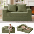 Erament Boneless Loveseat Convertible Sofa Bed, Folding Floor Futon Sleeper Sofa Couch Bed- Boneless Foldable Couch, Corduroy Pull Out Sofa Bed with 2 Pillows for Living Room & Bedroom
