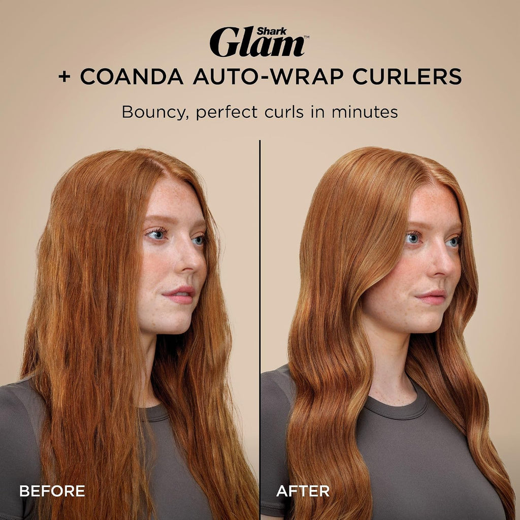 Shark Glam Ceramic & Powerful Air Styling & Drying System, with Silki Straightener & Glossi Air Glosser, for Drying, Curling, Air Straightening & Glossing, Pink, HD6051SPK (Straight & Wavy Hair)