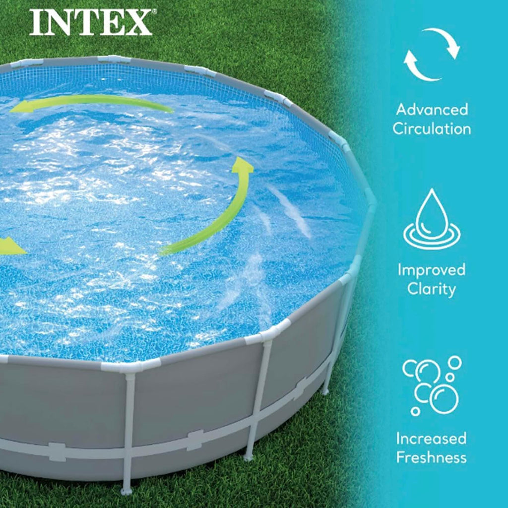 INTEX 3000 GPH Above Ground Swimming Pool Sand Filter Pump with Automatic Timer with 2 Pack of 1.5' Diameter 1500 GPH Pump Replacement 59' Hoses