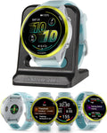 Garmin Forerunner 570 Performance 47mm GPS Smartwatch, Amp Yellow | AMOLED Display, Training Readiness, On-Wrist Calling with Signature Series Modern Power Stand Bundle