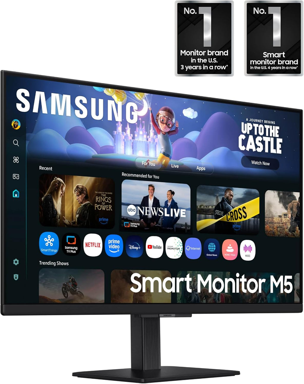 Samsung 27-Inch M5 (M50F) Series FHD Smart Monitor with Streaming TV, Speakers, HDR10, Gaming Hub, Workout Tracker, Vision Accessibility Tools, Black, LS27FM502ENXZA (Renewed)