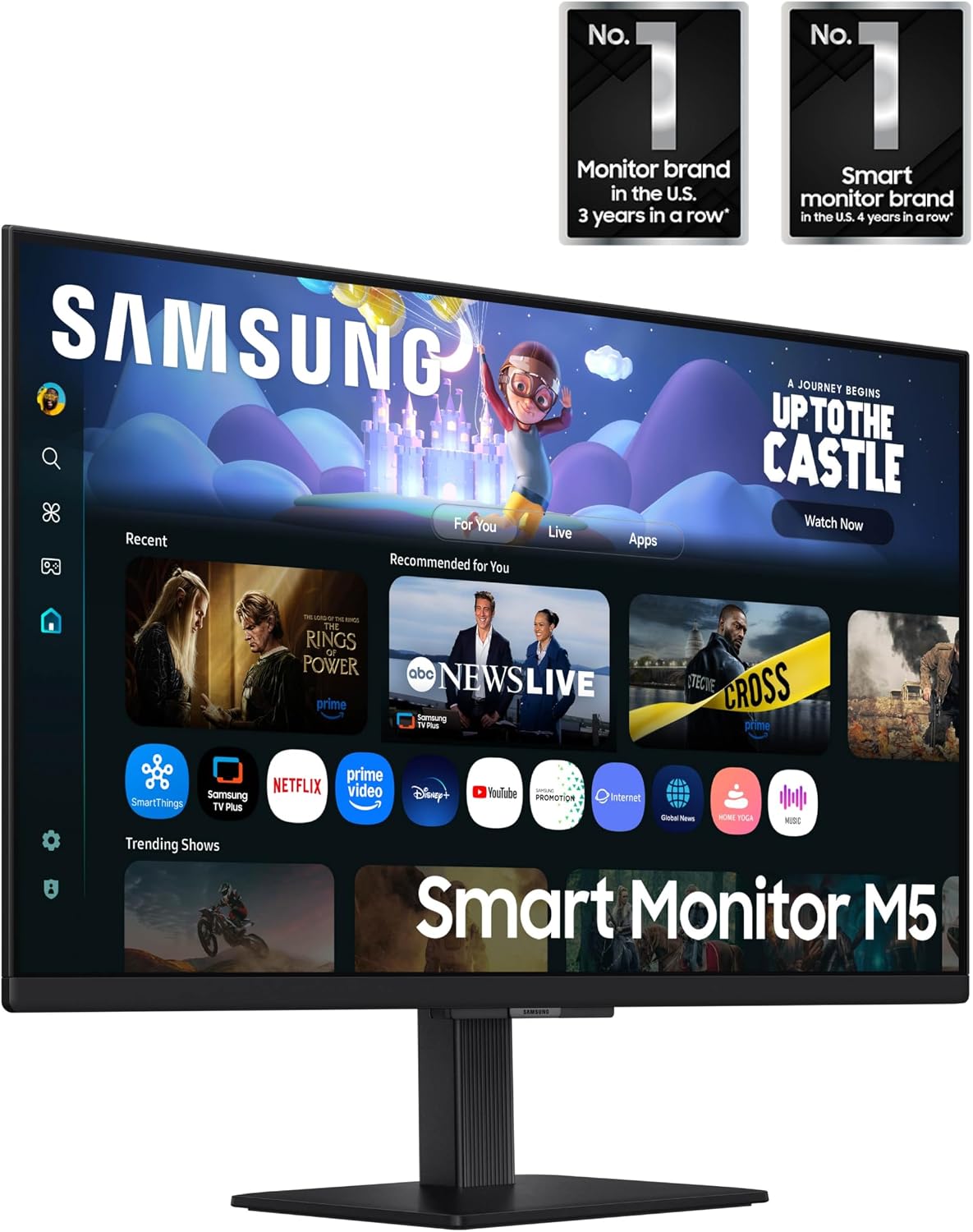 Samsung 27-Inch M5 (M50F) Series FHD Smart Monitor with Streaming TV, Speakers, HDR10, Gaming Hub, Workout Tracker, Vision Accessibility Tools, Black, LS27FM502ENXZA (Renewed)