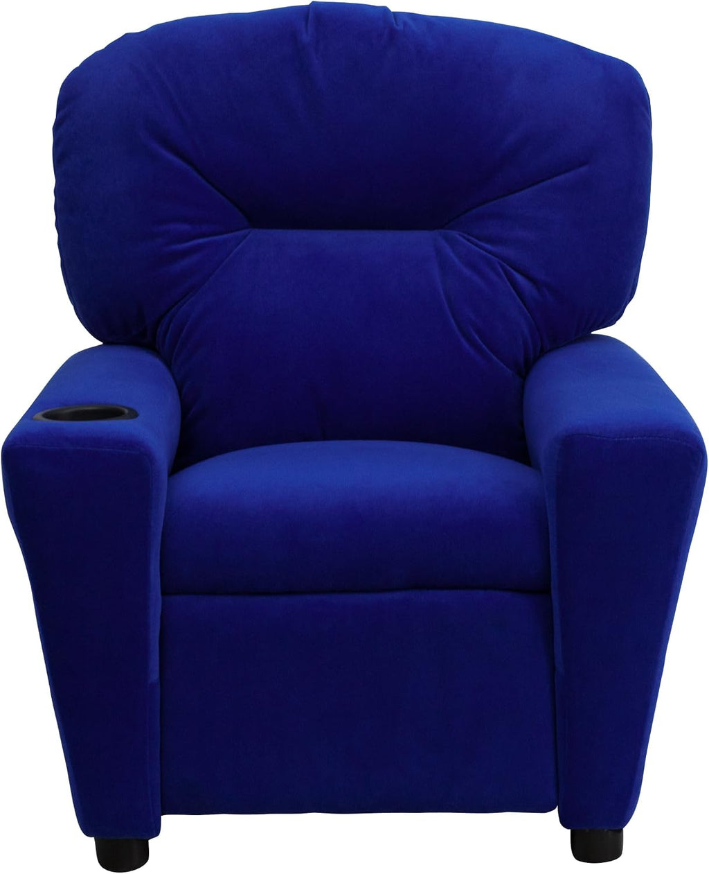 Flash Furniture Chandler Microfiber Kids Recliner with Cup Holder and Safety Recline, Contemporary Reclining Chair for Kids, Supports up to 90 lbs., Blue