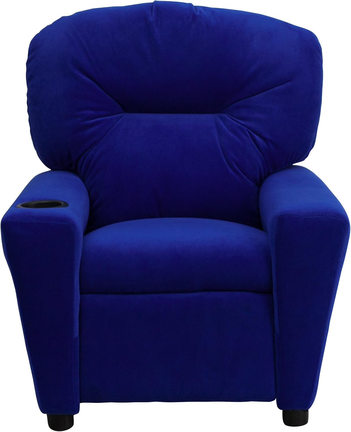 Flash Furniture Chandler Microfiber Kids Recliner with Cup Holder and Safety Recline, Contemporary Reclining Chair for Kids, Supports up to 90 lbs., Blue