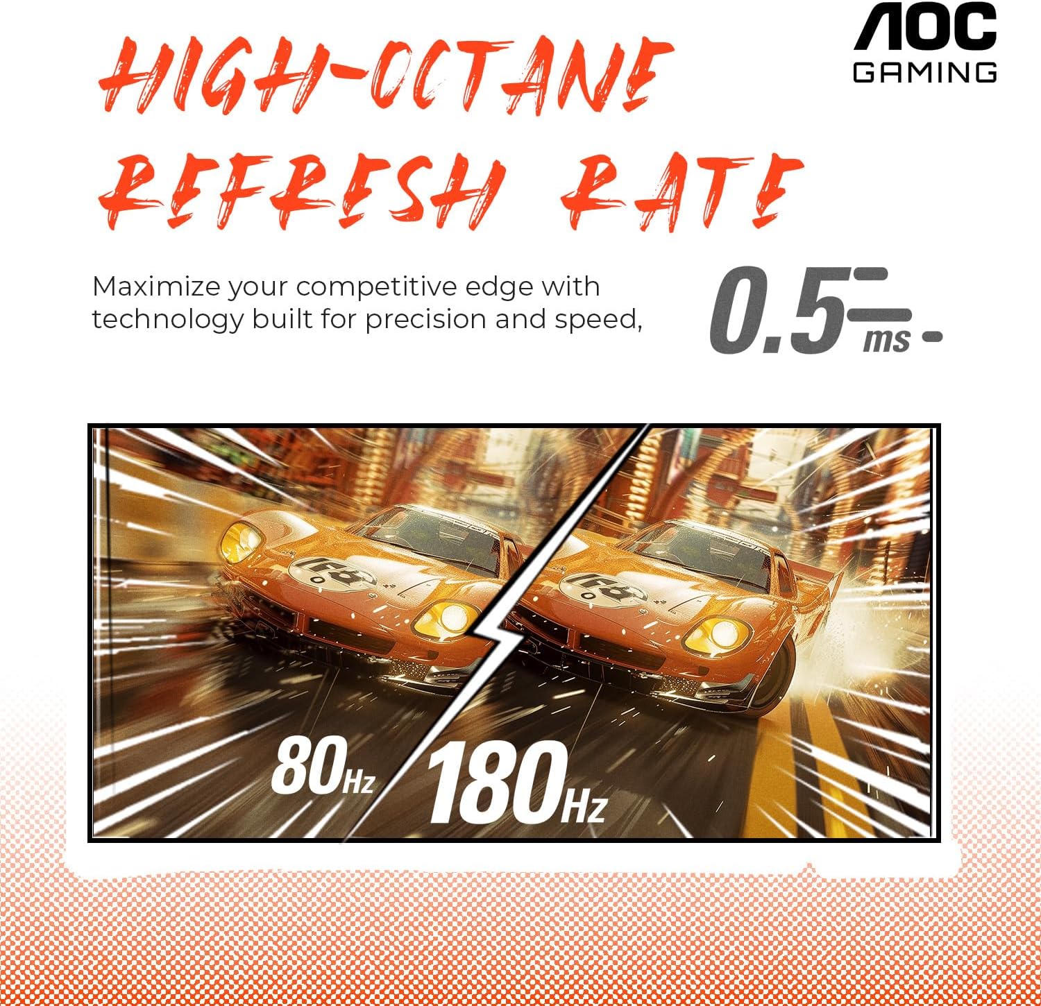 AOC CQ27G4H 27' Curved Gaming Monitor, QHD 2K 2560x1440, 1500R VA, 180Hz 0.5ms, AMD FreeSync Premium, Height Adjustable Stand, Xbox PS5 Switch Compatiable, 3-Year Zero-Bright-dot