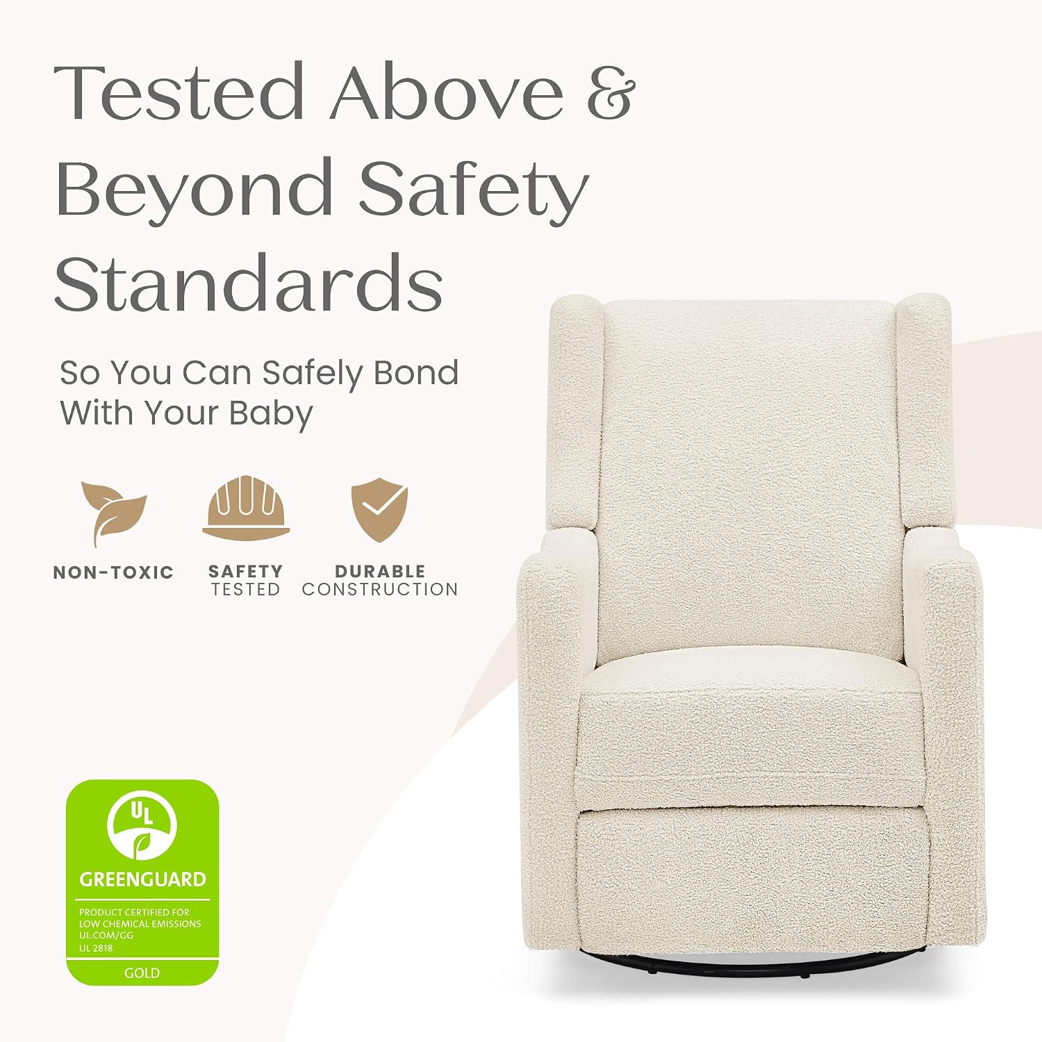 Delta Children Mercer Electronic Power Recliner and Swivel Glider with USB-A and Type-C Ports - Greenguard Gold Certified - Stain-Resistant Performance Fabric is Oeko-TEX Standard 100 Certified, Shell