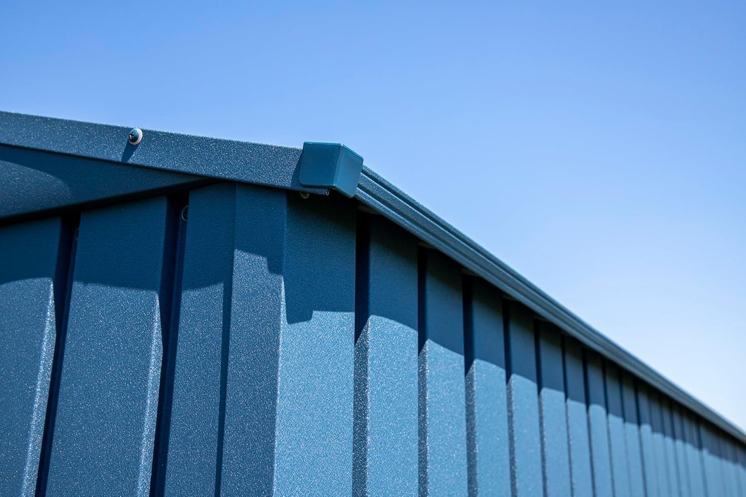 Arrow Shed Elite 14' x 12' Tall Outdoor Steel Storage Shed with High Gable and Lockable Doors Storage Building, Blue Grey