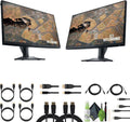 Alienware - AW2523HF 24.5' IPS LED FHD (1920x1080) - 360Hz Display - AMD FreeSync - VESA - Gaming Monitor (USB, HDMI) - Dark Side of the Moon (AW2523HF) + 2 x USB Printer Cable + More