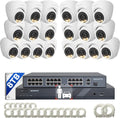 ONWOTE 12MP NVR 32 Channel Security Camera System, Smart Color Night Vision, 20x 6MP Outdoor Audio PoE IP Cameras, 32CH 6K 4K NVR 8TB, 20x Ethernet Cables-1860ft, Commercial CCTV for Business