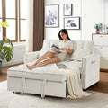 3 in 1 Convertible Sleeper Sofa Bed, Futon Couches for Living Room with Side Pocket/Adjustable Backrest, Velvet Upholstered Pull Out Couch, Small Loveseat Sofa Bed for Bedroom Office Small Spaces