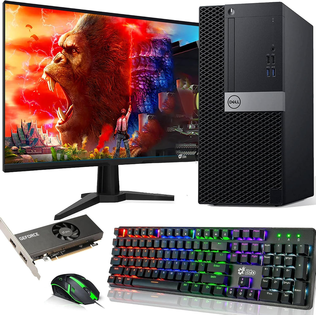 Dell Gaming Tower Desktop PC – Intel Core i7-7700 7th Gen 3.6GHz – 16GB DDR4 RAM – 512GB SSD – GeForce GT 1030 – 22' LED Monitor – RGB Keyboard & Mouse – Windows 11 Pro – Gaming Computer (Renewed)