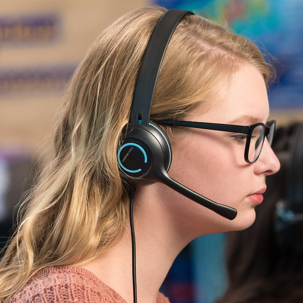 Cyber Acoustics USB Stereo Headset (AC-5008-20) – Durable, Crisp, and Clear Communication in Classrooms and at Home - 20 Pack