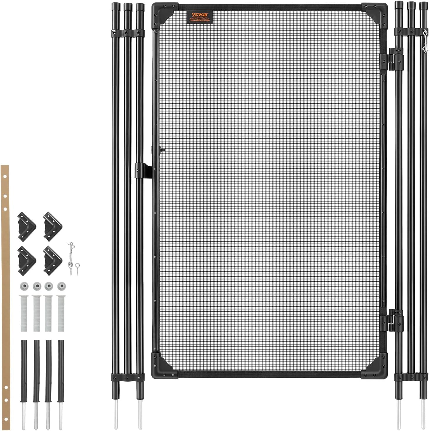 VEVOR Pool Fence, 4 x 2.5 FT Pool Gate for Inground Pools, Pool Safety Fence Gate Kit with Stainless Steel Latch, Removable Child Safety Pool Fencing, Black, 4FTx2.5FT