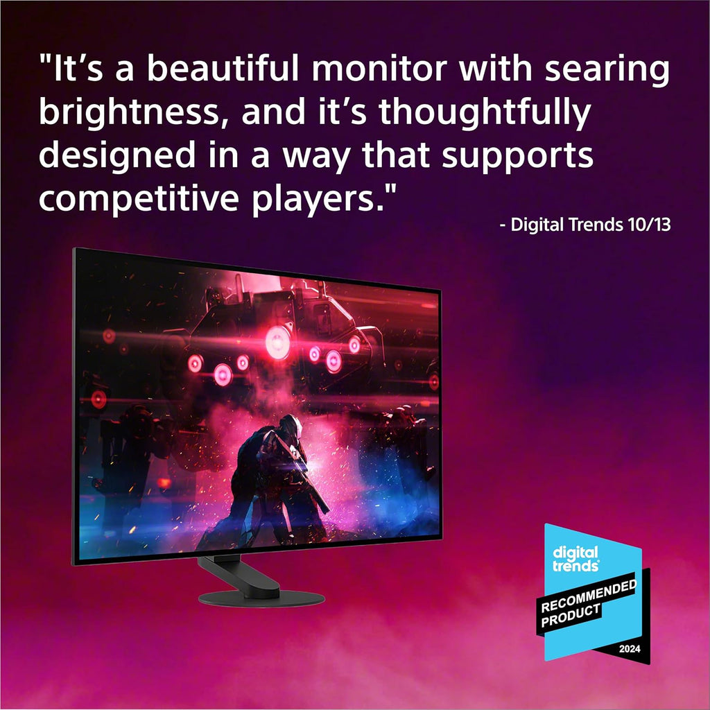 Sony INZONE M10S 27' OLED QHD (2560x1440) 480Hz 0.03ms GTG NVIDIA G-SYNC Compatible Gaming Monitor (Renewed)