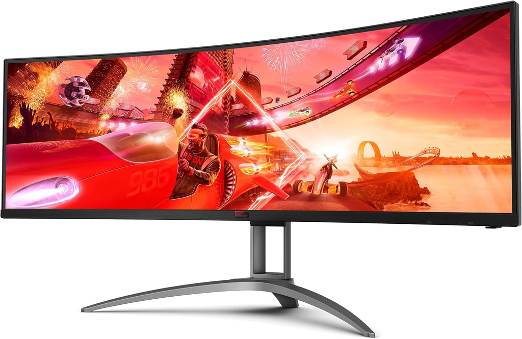 AOC Agon Curved Gaming Monitor 49' (AG493UCX), Dual QHD 5120x1440 @ 120Hz, VA Panel, 1ms 120Hz Adaptive-Sync, 121% sRGB, Height Adjustable, 4-Yr Zero Dead Pixels Manufacturer Guarantee