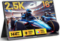 2.5K 144Hz Portable Gaming Monitor 16', 2560x1600, Plug & Play, 100% sRGB, 500nits, 16:10, Eye Care Second Computer Display with Speakers for Laptop, PC, Mac, P-S4/5, Sw-tch, X-BO, USB-C/HDMI, (K16G)