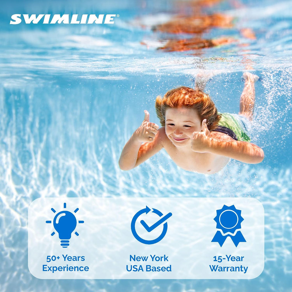 Swimline LI184820 18 Inch Solid Blue Round Above Ground Swimming Pool Overlap 20 Gauge Vinyl Liner for 48 to 52 Inch Pools with Sun Protection