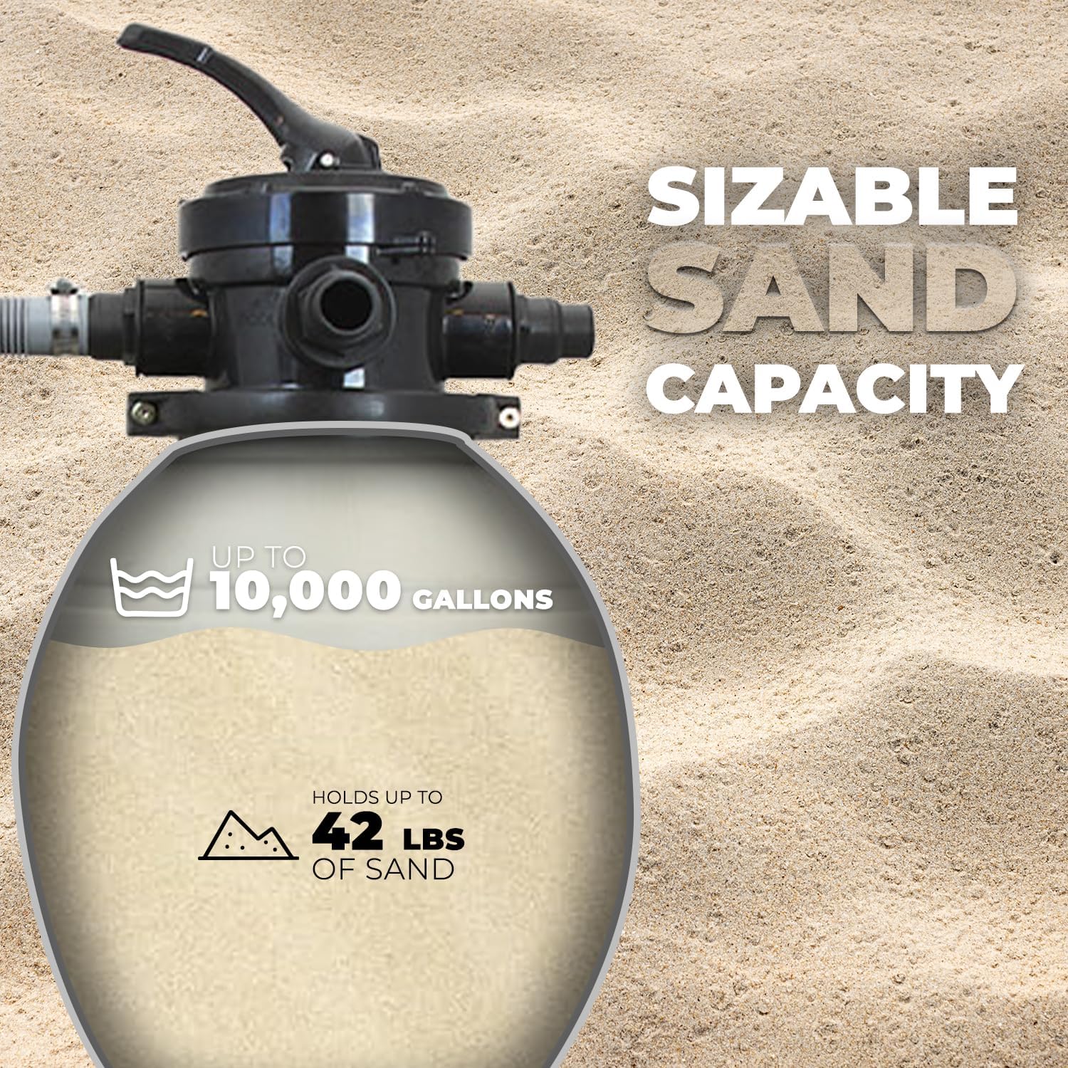 XtremepowerUS 13' Sand Filter with 3/4HP Pool Pump Digital Programmer Timer 2,640 GPH for Above Ground Swimming Pool Pump Set Up To 10,000 Gallons