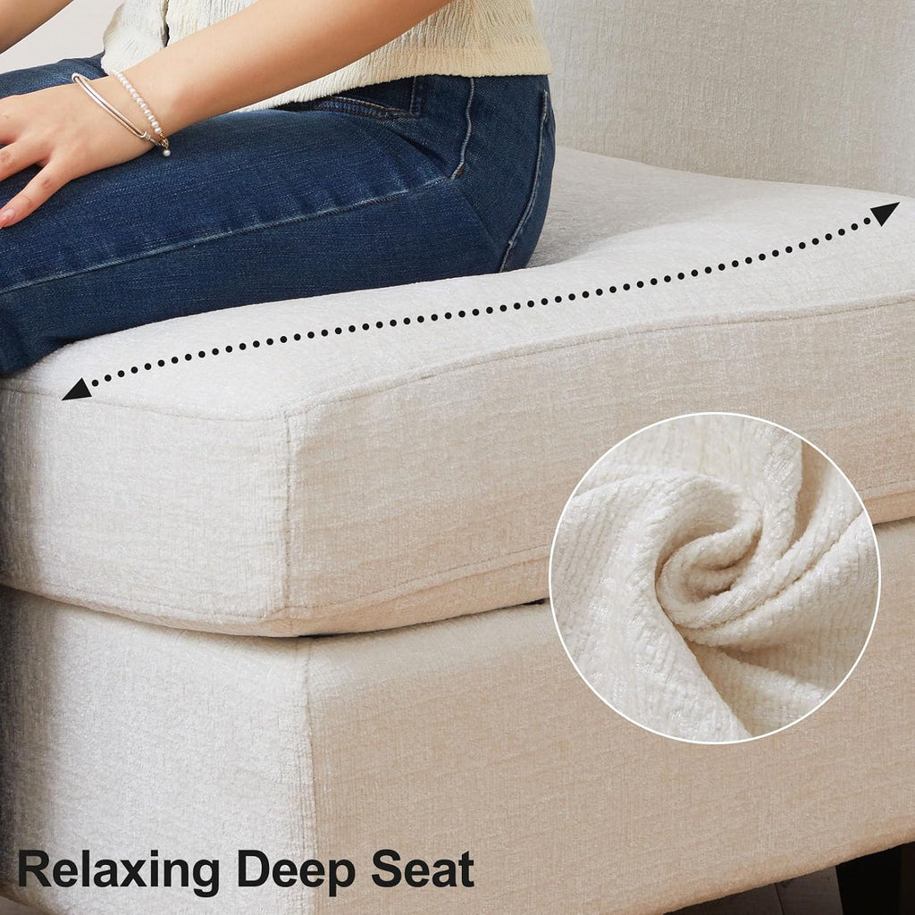 Belffin Modular Sectional Sofa Chenille Sleeper Sectional Couch with Storage Modular Sofa Bed for Living Room, 6 Seats, Beige