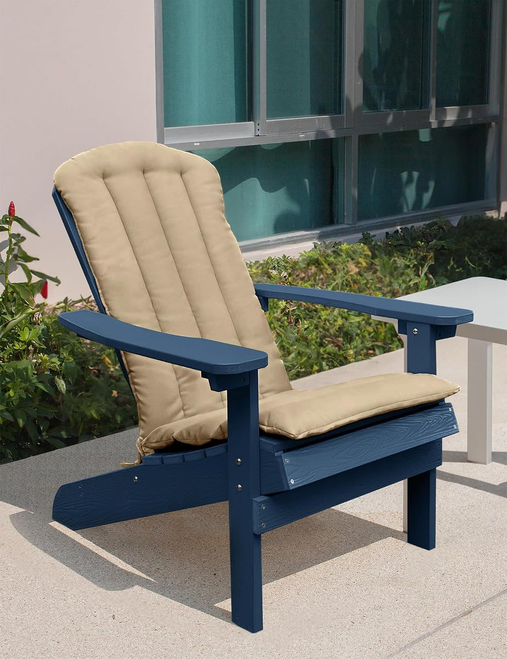 YEFU Adirondack Chair Cushion, Rocking Chair Cushions with Straps, Folding Patio Chair Pad for Indoor and Outdoor, 19.7x18.9x1.5 Inch, Light Brown, 4-Pack