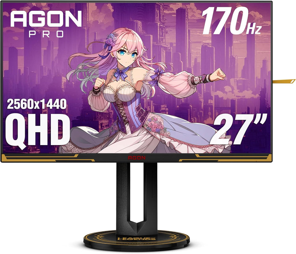 AOC Agon PRO AG275QXL 27' QHD 2K 2560x1440 170Hz 1ms, G-SYNC Compatible, Height-Adjustable, PS5 Xbox Switch Ready